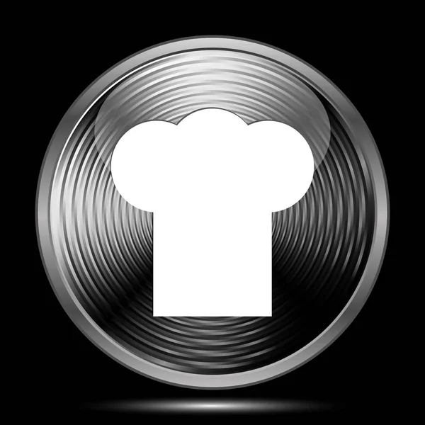 Icono Del Chef Botón Internet Sobre Fondo Negro — Foto de Stock