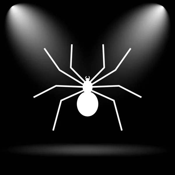 蜘蛛アイコン 黒い背景にインター ネット ボタン — ストック写真