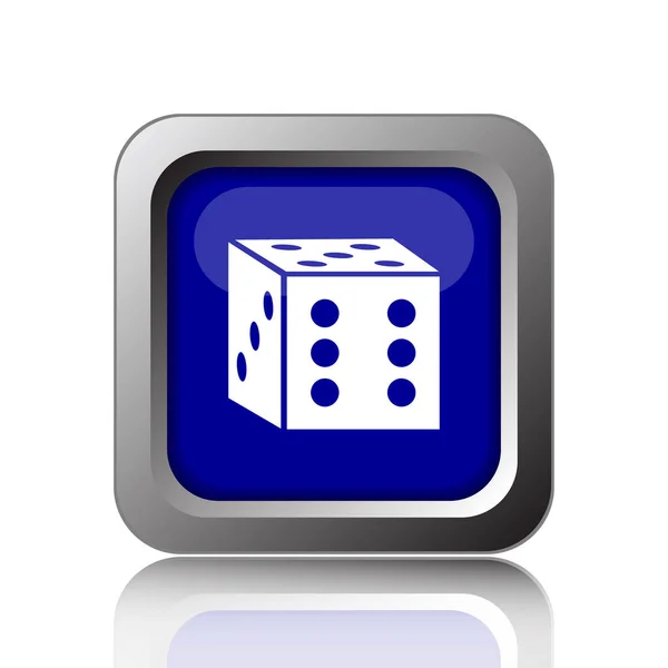 Dice Icon Internet Button White Background — Stock Photo, Image