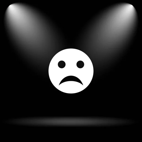 Sad Smiley Icon Internet Button Black Background — Stock Photo, Image