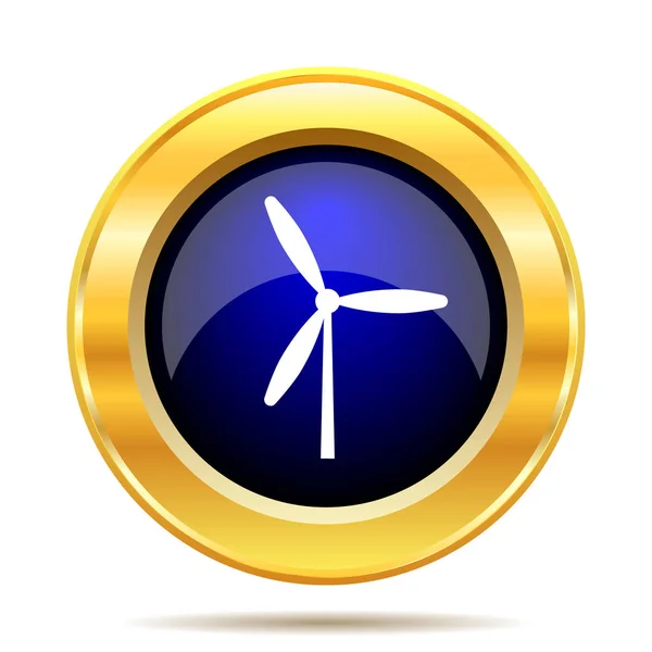 風車アイコン 白い背景の上のインター ネット ボタン — ストック写真