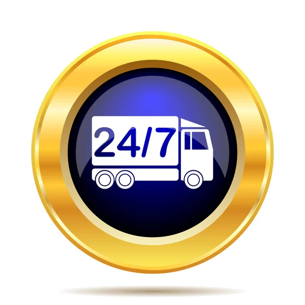 Delivery Truck Icon Internet Button White Background — Stock Photo, Image