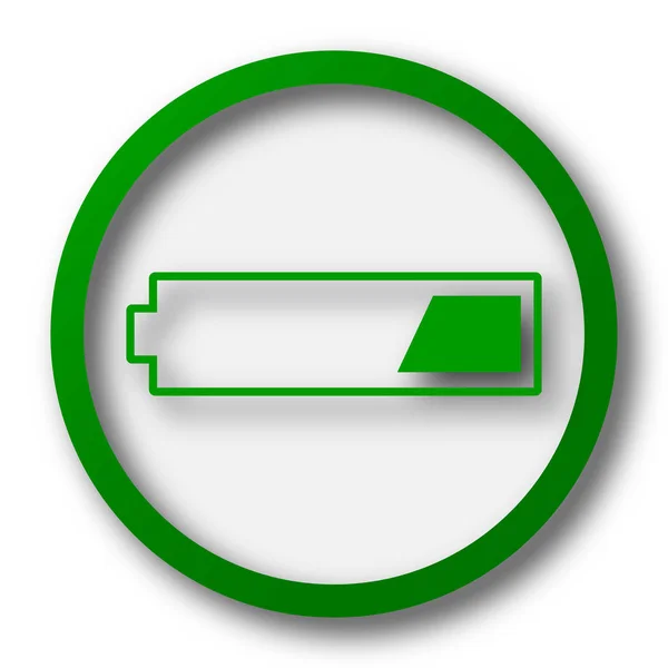 Trzecia Ikona Naładowanego Akumulatora Przycisk Internet Białym Tle — Zdjęcie stockowe