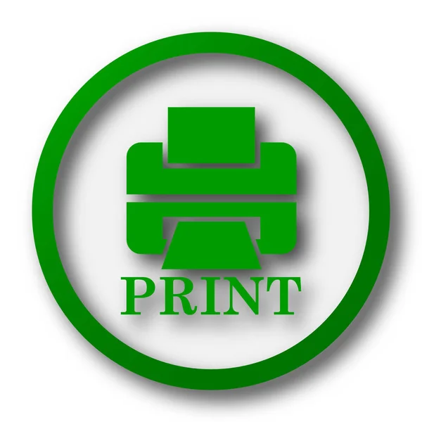 Printer Met Pictogram Van Word Afdrukken Internet Knop Witte Achtergrond — Stockfoto