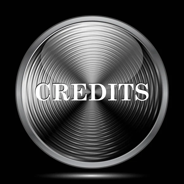 Credits Icon Internet Button Black Background — Stock Photo, Image