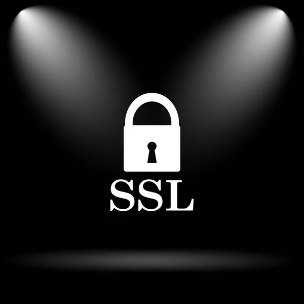 Ssl Symbol Internet Taste Auf Schwarzem Hintergrund — Stockfoto