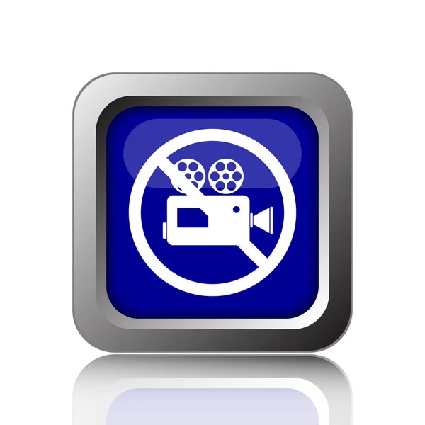 Forbidden Video Camera Icon Internet Button White Background — Stock Photo, Image