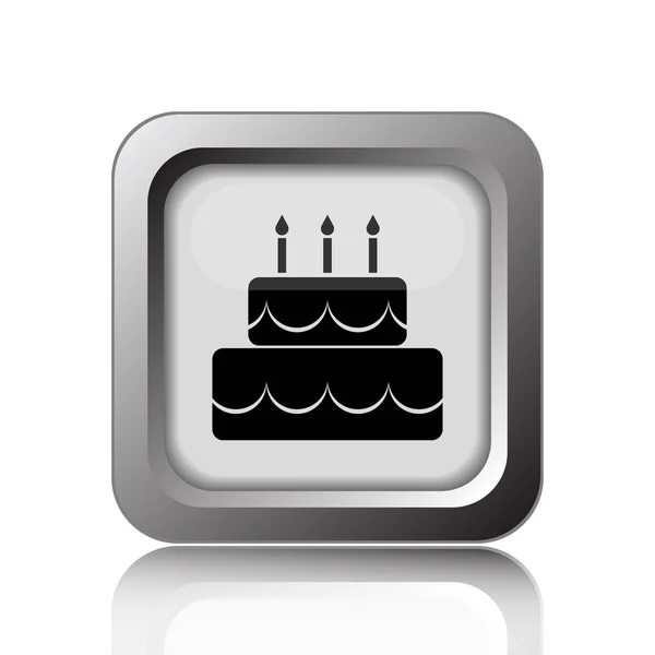 Cake Icon Internet Button White Background — Stock Photo, Image