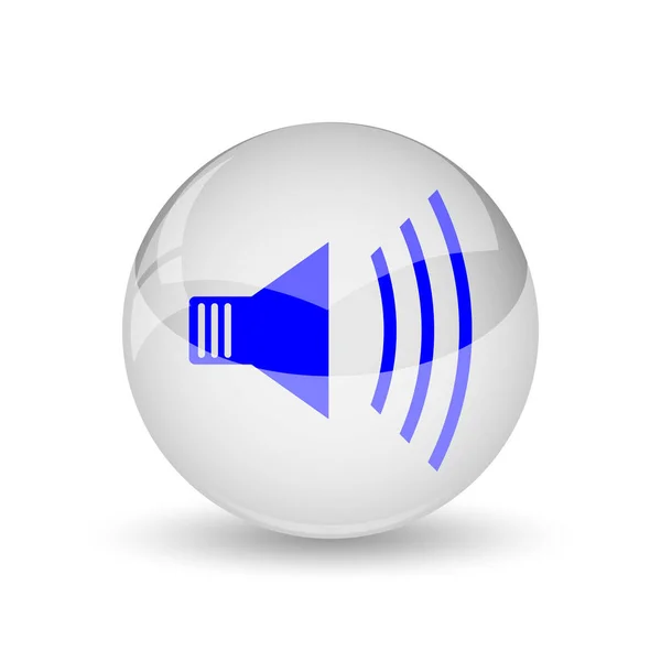 扬声器图标 白色背景上的互联网按钮 — 图库照片