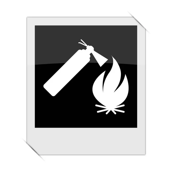 Feuer Ikone Auf Einem Foto Auf Weißem Hintergrund — Stockfoto