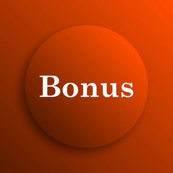 ボーナス アイコン オレンジ色の背景がある インターネット ボタン — ストック写真