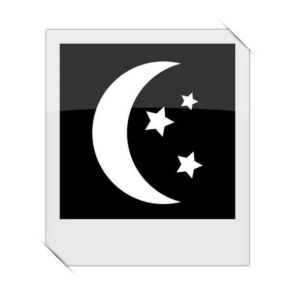 Moon Icon Photo White Backgroun — Stock Photo, Image