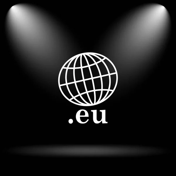 欧盟图标 黑色背景上的互联网按钮 — 图库照片