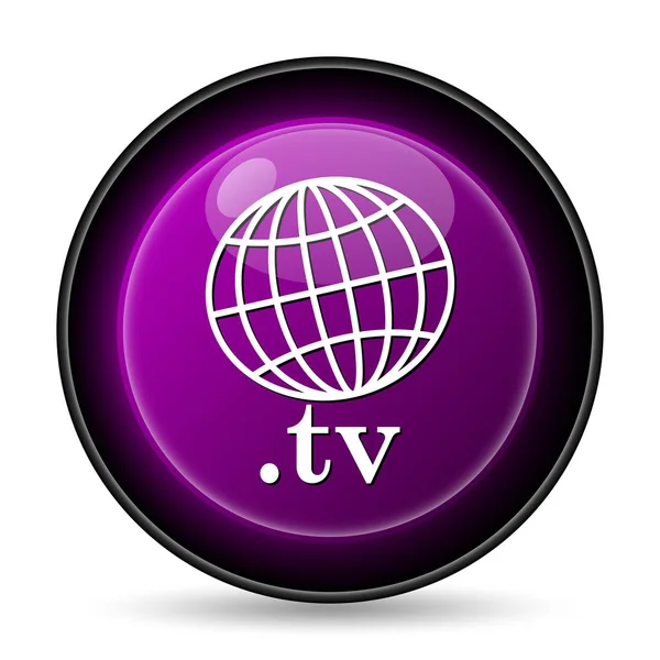Іконка Телевізора Кнопка Інтернету Білому Тлі — стокове фото