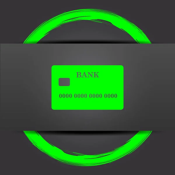Kartı Simgesi Internet Düğmesi Gri Arka Plan Üzerinde Yeşil Ile — Stok fotoğraf