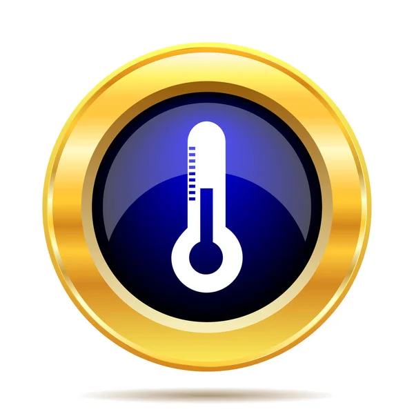 Thermometer Pictogram Internet Knop Witte Achtergrond — Stockfoto