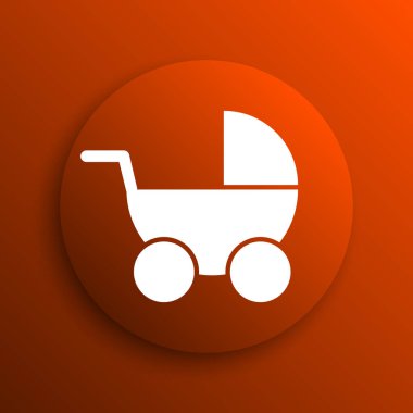 Bebek arabası simgesi. Portakal adam Internet düğmesini