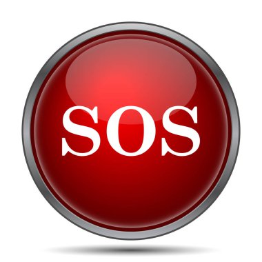 Sos simgesi. Beyaz arka plan üzerinde Internet düğmesi