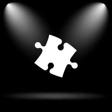 Bulmaca parçası simgesi. Siyah arka plan üzerine Internet düğmesi