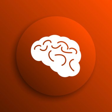 Beyin simgesi. Portakal adam Internet düğmesini