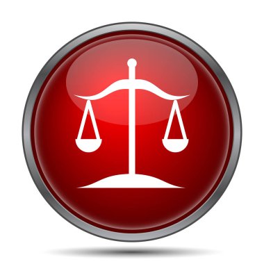 Denge simgesi. Beyaz arka plan üzerinde Internet düğmesi