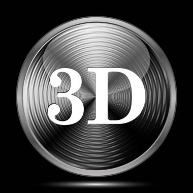 3D simgesi. Siyah arka plan üzerine Internet düğmesi