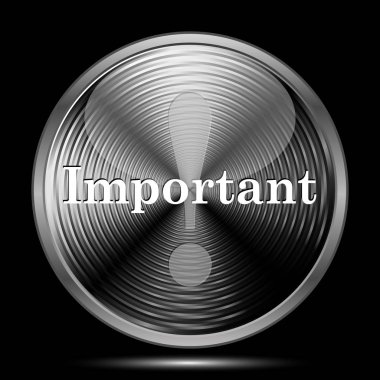 Önemli simgesi. Siyah arka plan üzerine Internet düğmesi