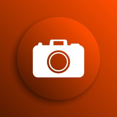 Fotoğraf kamera simgesi. Portakal adam Internet düğmesini
