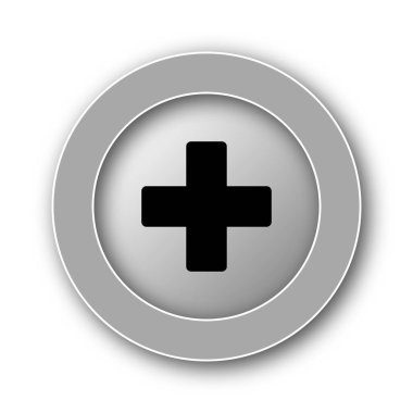 Tıbbi çapraz simgesi. Beyaz arka plan üzerinde Internet düğmesi