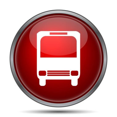 Otobüs simgesi. Beyaz arka plan üzerinde Internet düğmesi