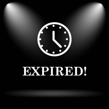 Süresi dolan simgesi. Siyah arka plan üzerine Internet düğmesi