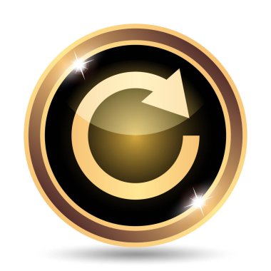 Bir ok simgesi yeniden yükleyin. Beyaz arka plan üzerinde Internet düğmesi