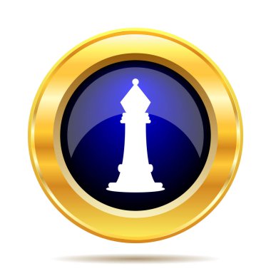 Satranç simgesi. Beyaz arka plan üzerinde Internet düğmesi