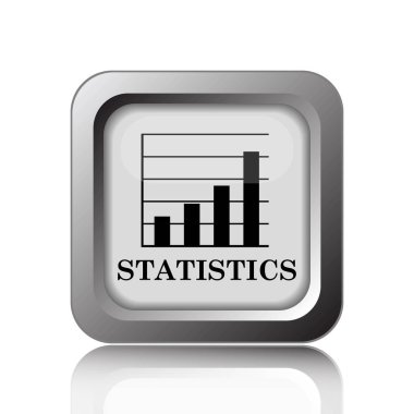 İstatistik simgesi. Beyaz arka plan üzerinde Internet düğmesi