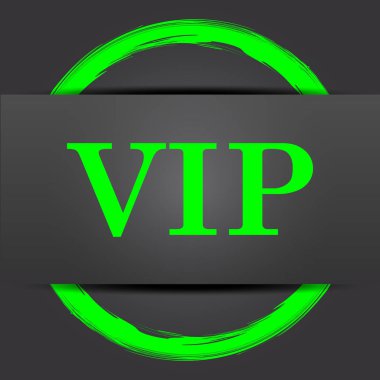VIP simgesi. Internet düğmesi gri arka plan üzerinde yeşil ile