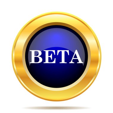 Beta simgesi. Beyaz arka plan üzerinde Internet düğmesi