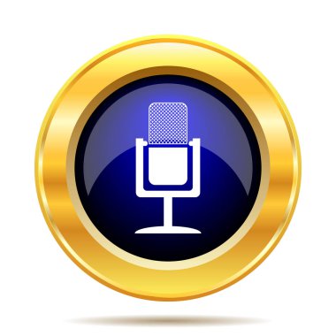 Mikrofon simgesi. Beyaz arka plan üzerinde Internet düğmesi