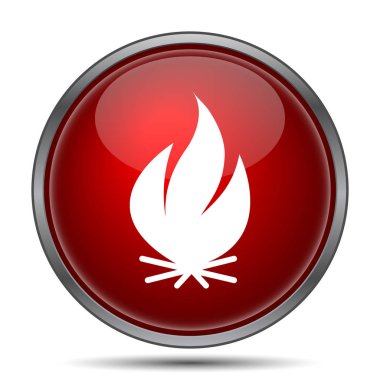 Yangın simgesi. Beyaz arka plan üzerinde Internet düğmesi