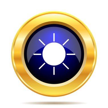 Güneş simgesi. Beyaz arka plan üzerinde Internet düğmesi