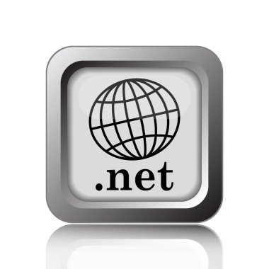 .NET simgesi. Beyaz arka plan üzerinde Internet düğmesi