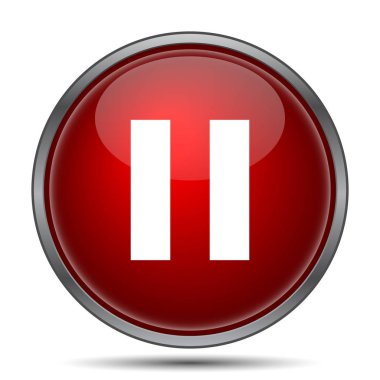 Duraklatma simgesi. Beyaz arka plan üzerinde Internet düğmesi