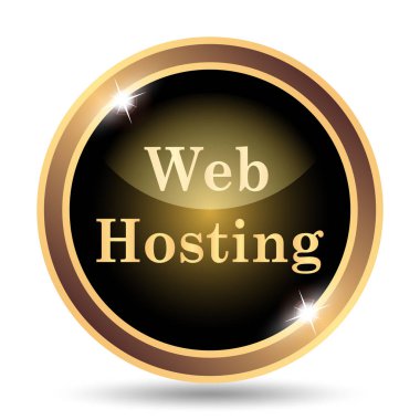 Web barındırma simgesi. Beyaz arka plan üzerinde Internet düğmesi
