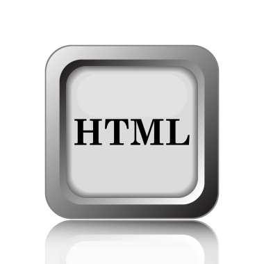 HTML simgesi. Beyaz arka plan üzerinde Internet düğmesi