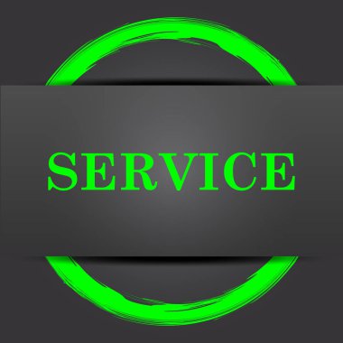 Service simgesini. Internet düğmesi gri arka plan üzerinde yeşil ile
