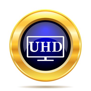 Ultra Hd simgesi. Beyaz arka plan üzerinde Internet düğmesi