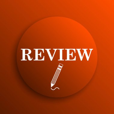 Gözden geçirme simgesi. Portakal adam Internet düğmesini