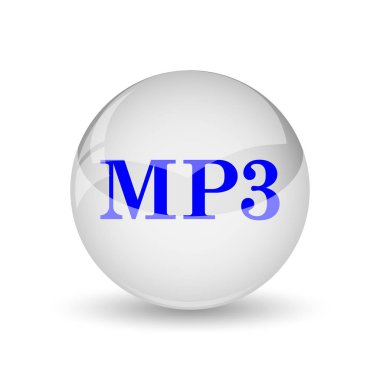 MP3 simgesi. Beyaz arka plan üzerinde Internet düğmesi