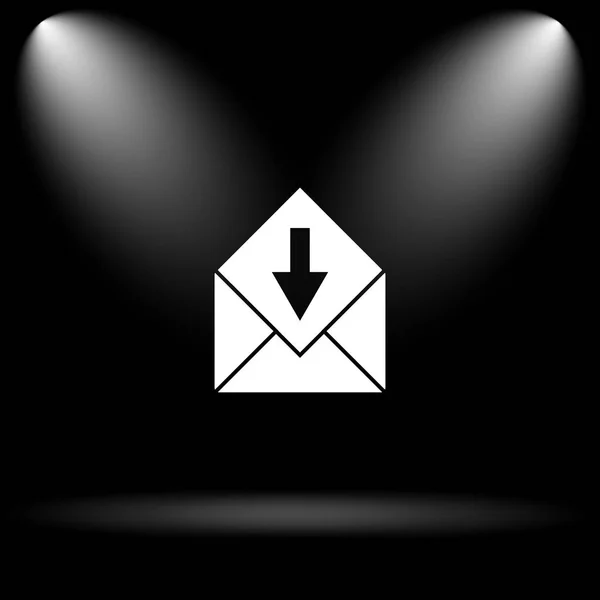 Receive Mail Icon Internet Button Black Background — Stock Photo, Image