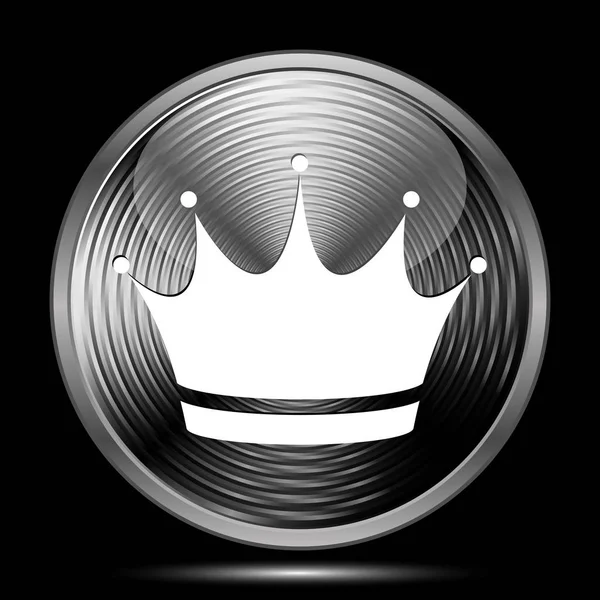 Crown Icon Internet Button Black Background — Stock Photo, Image