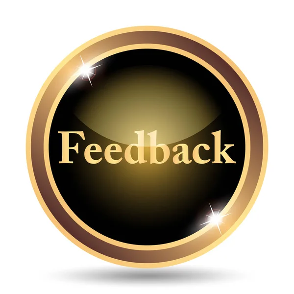 Ícone Feedback Botão Internet Fundo Branco — Fotografia de Stock